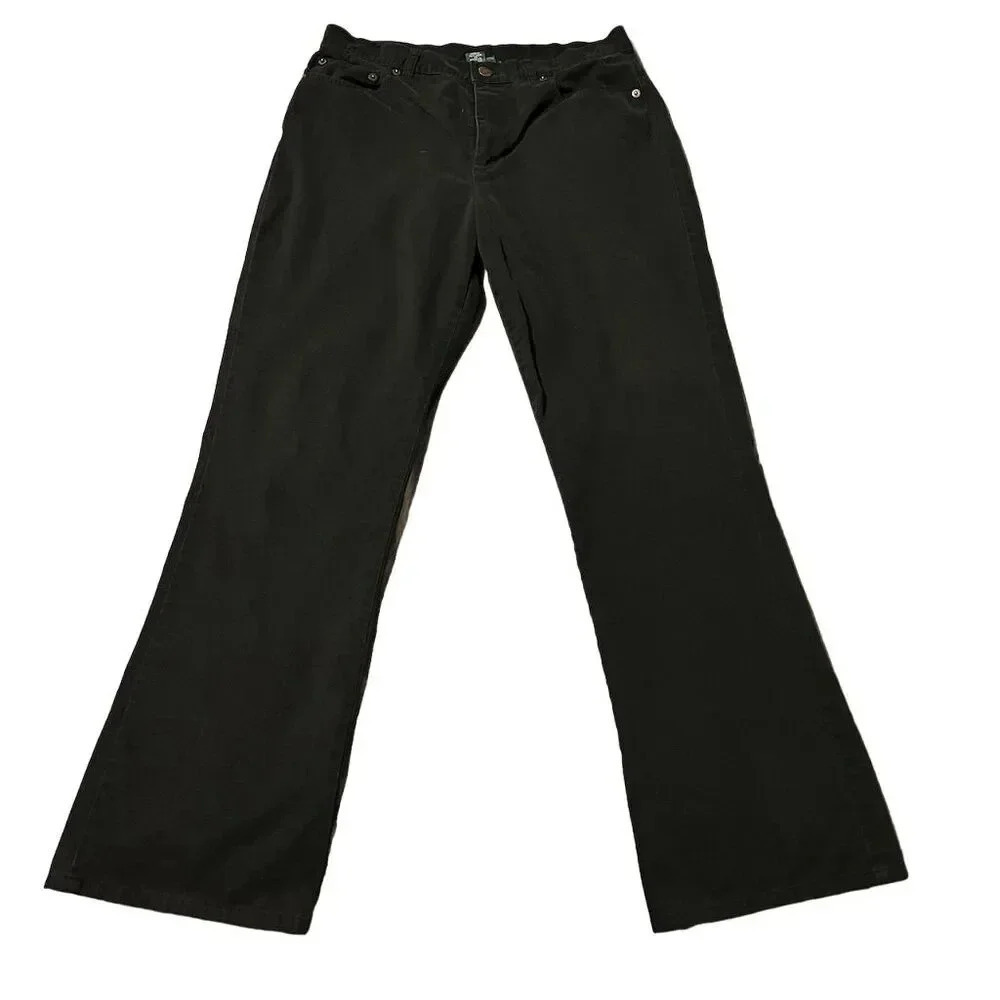 Lauren by Ralph Lauren Women's Black Bootcut Pants Size 8 Casual‎